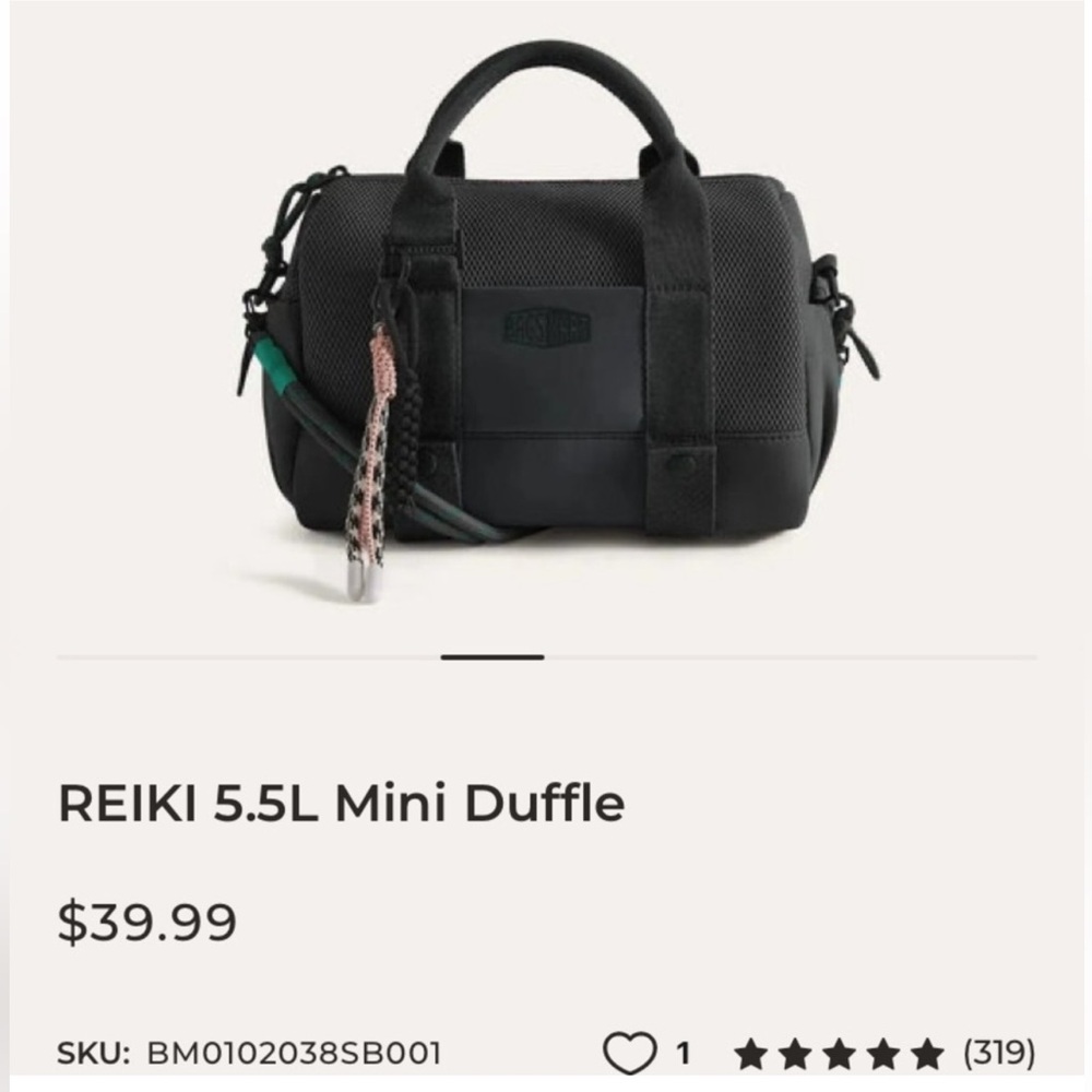BAGSMART Reiki Mini Duffle Bag in Black